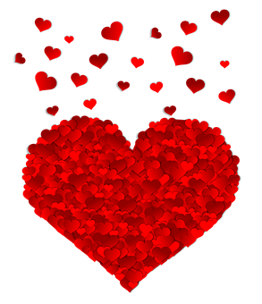 Cascading Red Hearts PNG
