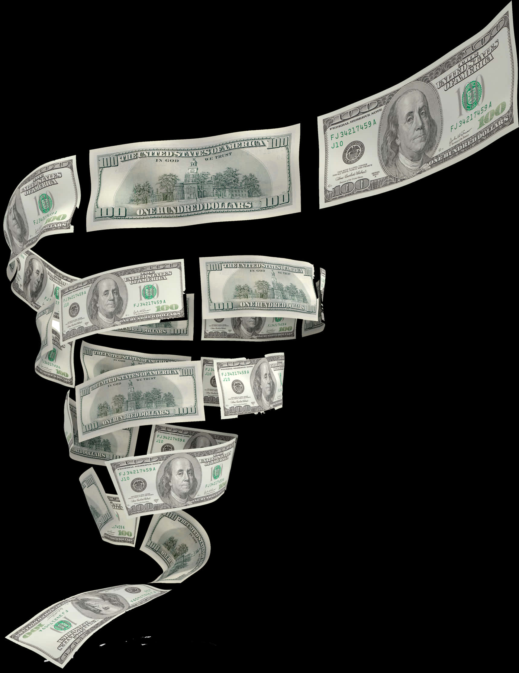 Cascading_ U S_ Dollars PNG