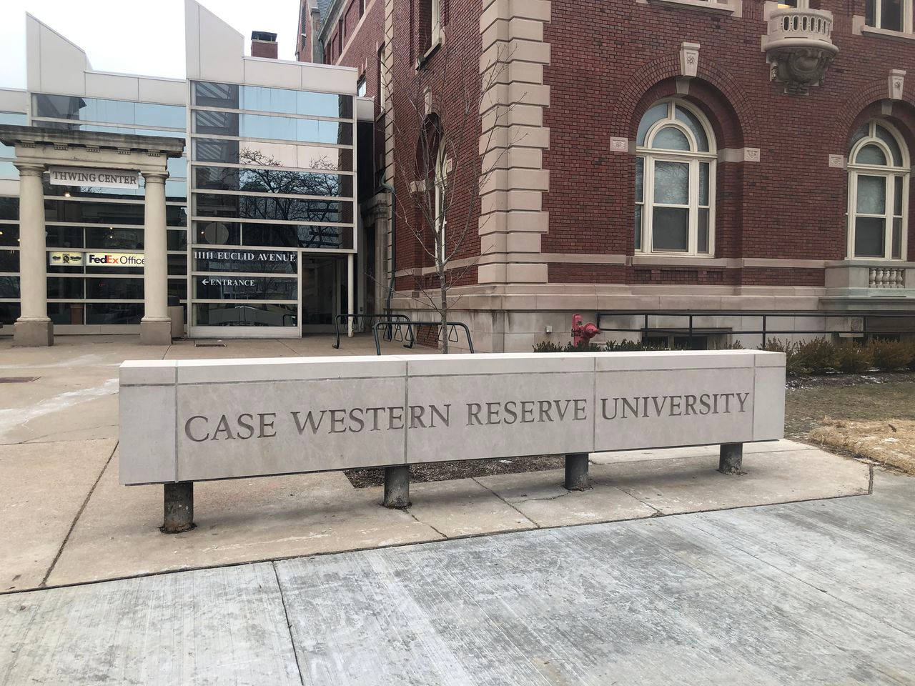 Case Western Reserve University Building Sign Background