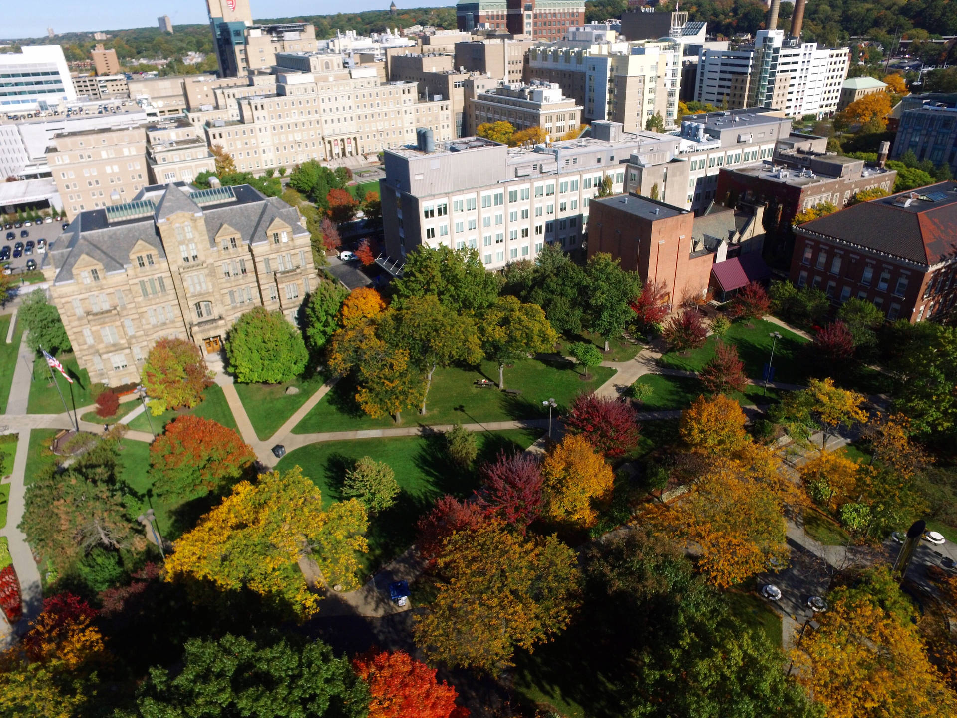 Case Western Reserve University Campus Aerial Background