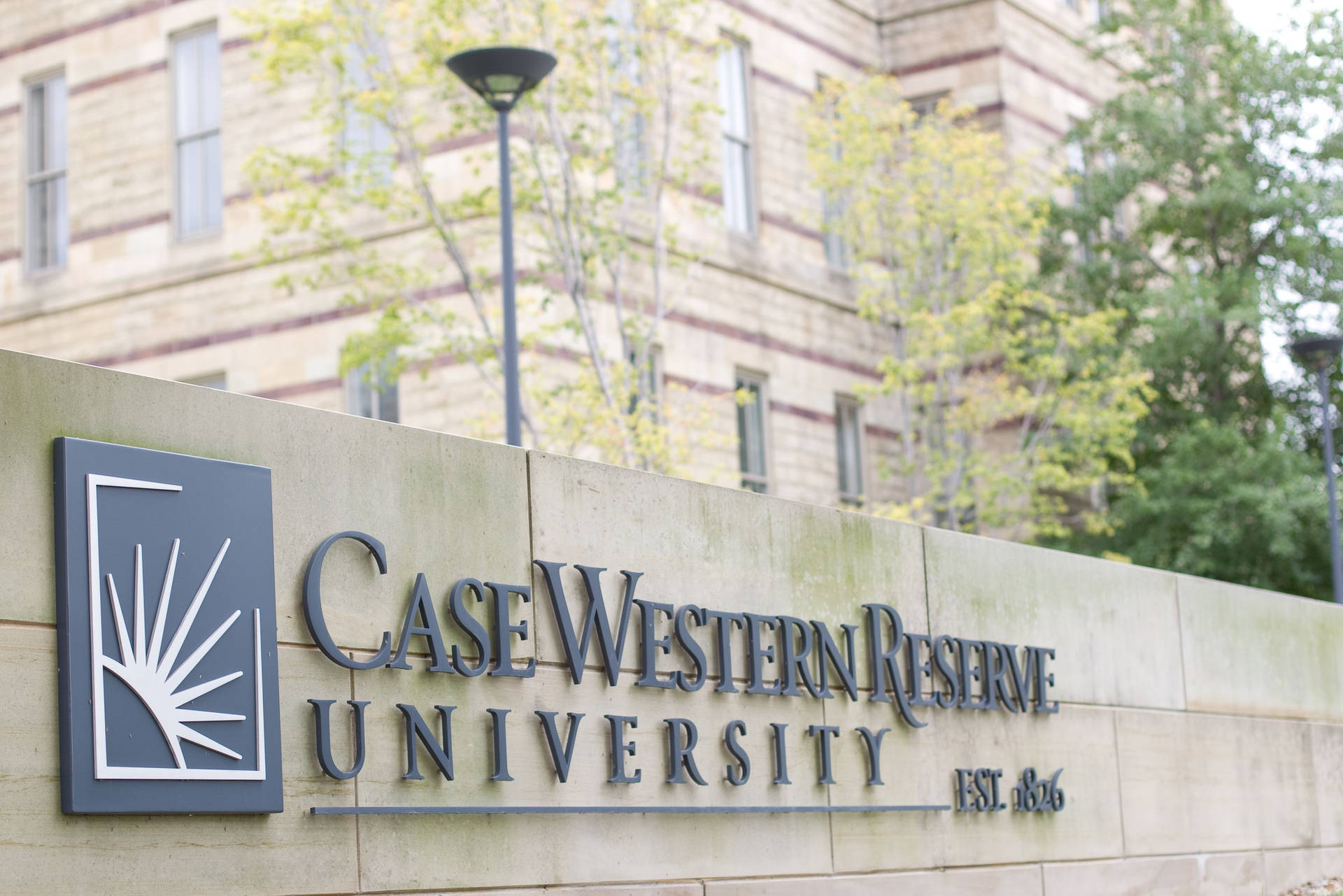 Case Western Reserve University Sign Close-up Background