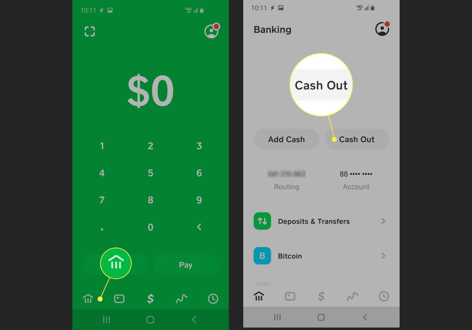A Phone With A Green Screen Showing A Cash Out Button