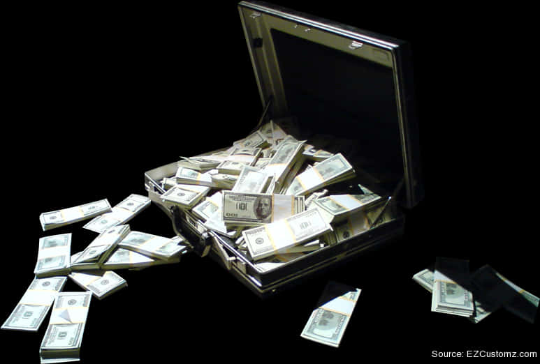Cash Overflowing Briefcase PNG