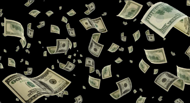 Cash Windfall Falling Money Background PNG