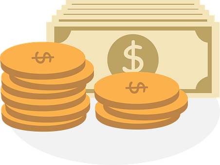 Cashand Coins Illustration PNG