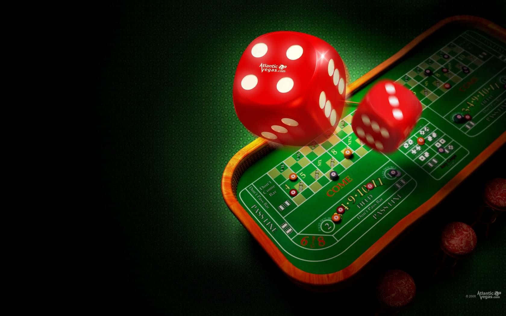 Craps Table And Dice Casino Background