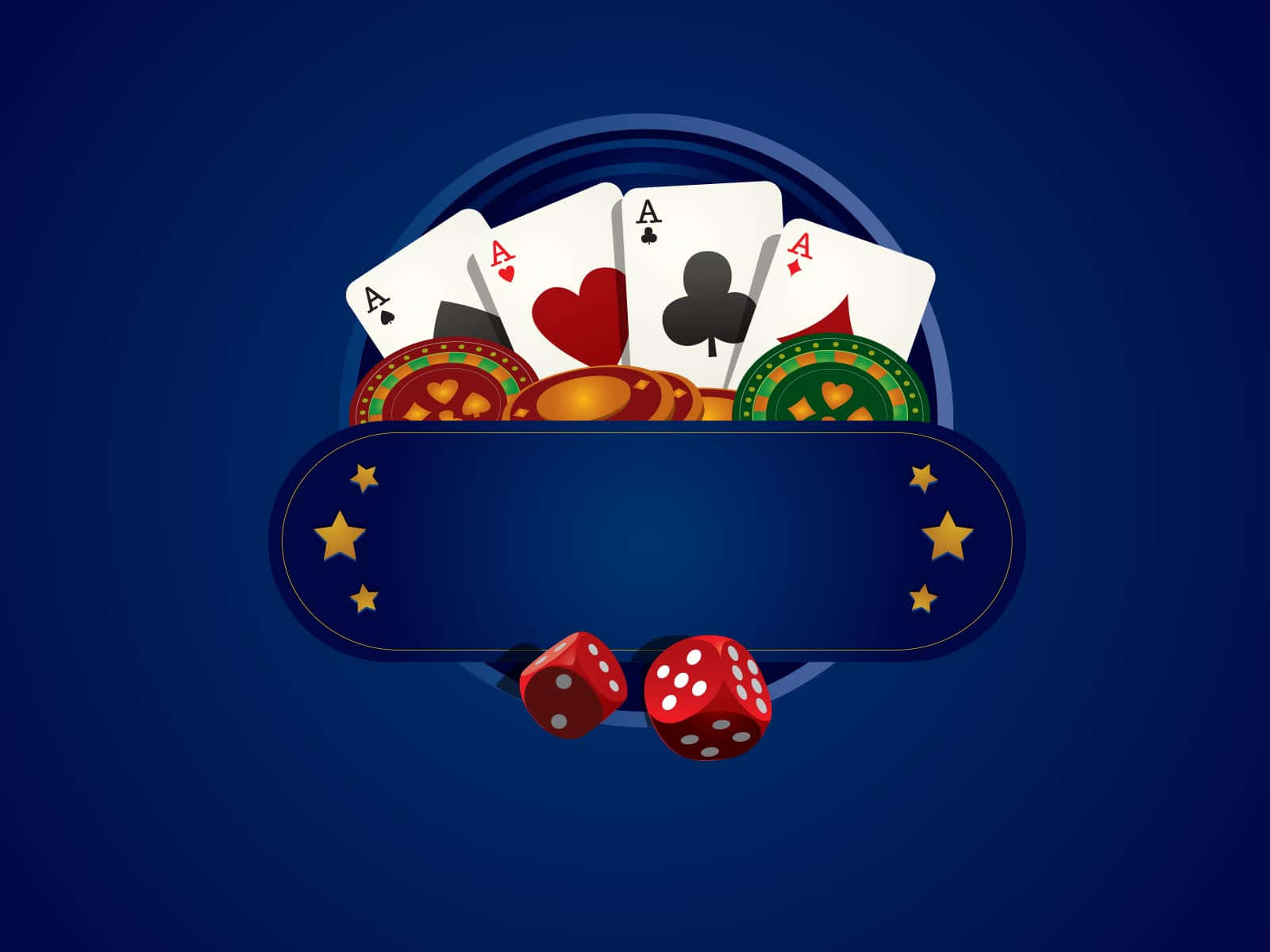 Cards And Chips Blue Casino Background