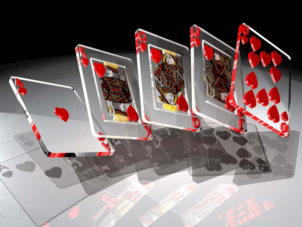 3d Glass Cards Casino Background