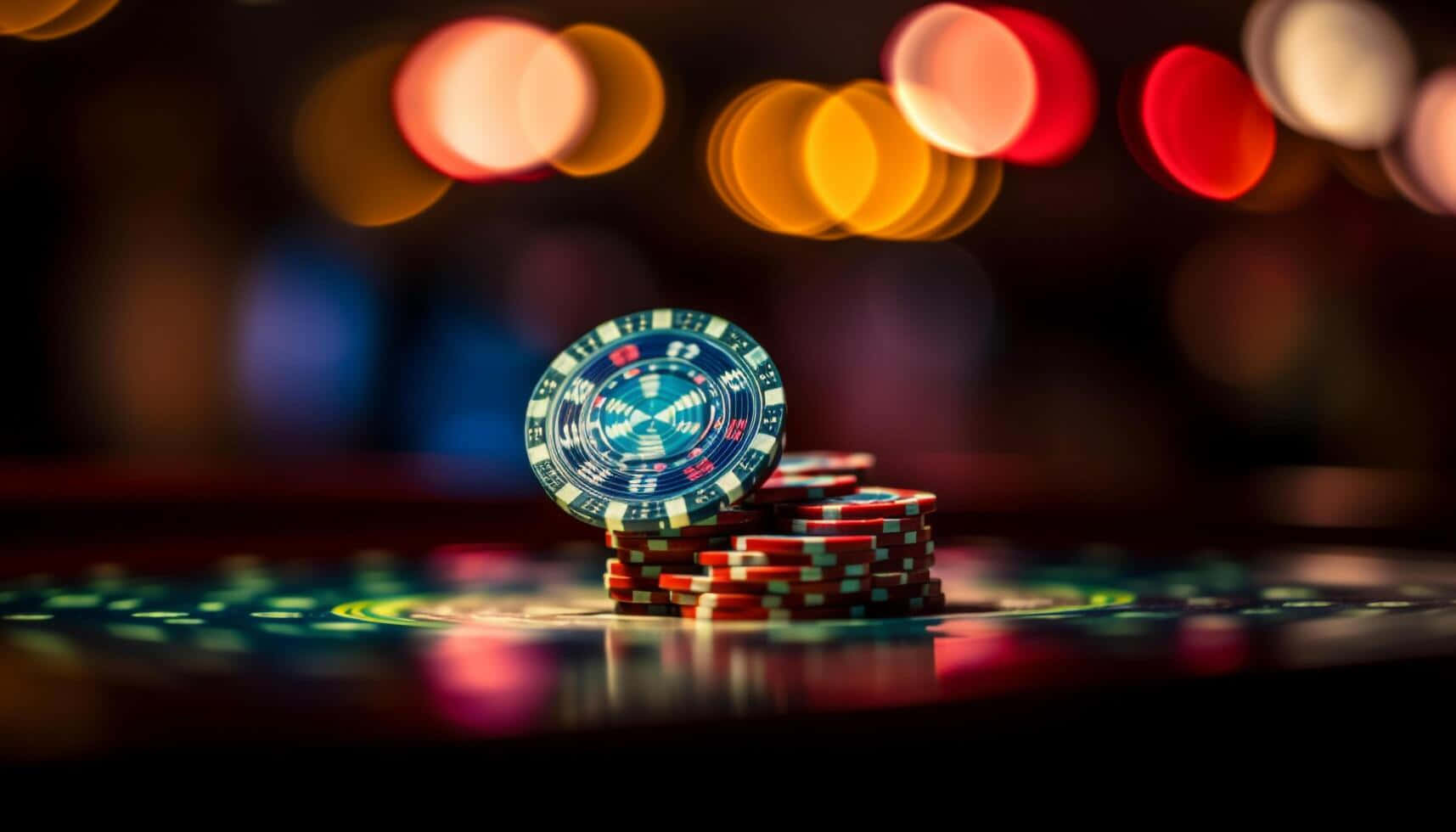 Casino Chips Bokeh Background Wallpaper