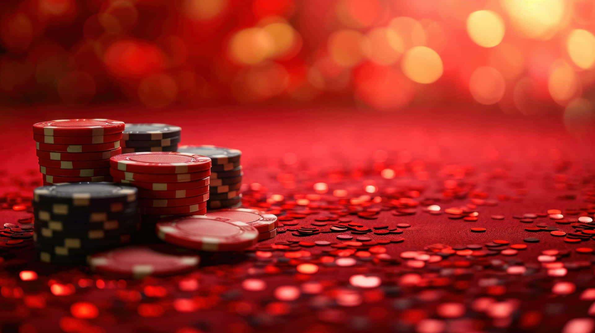 Casino Chips Red Glowing Backdrop.jpg Wallpaper