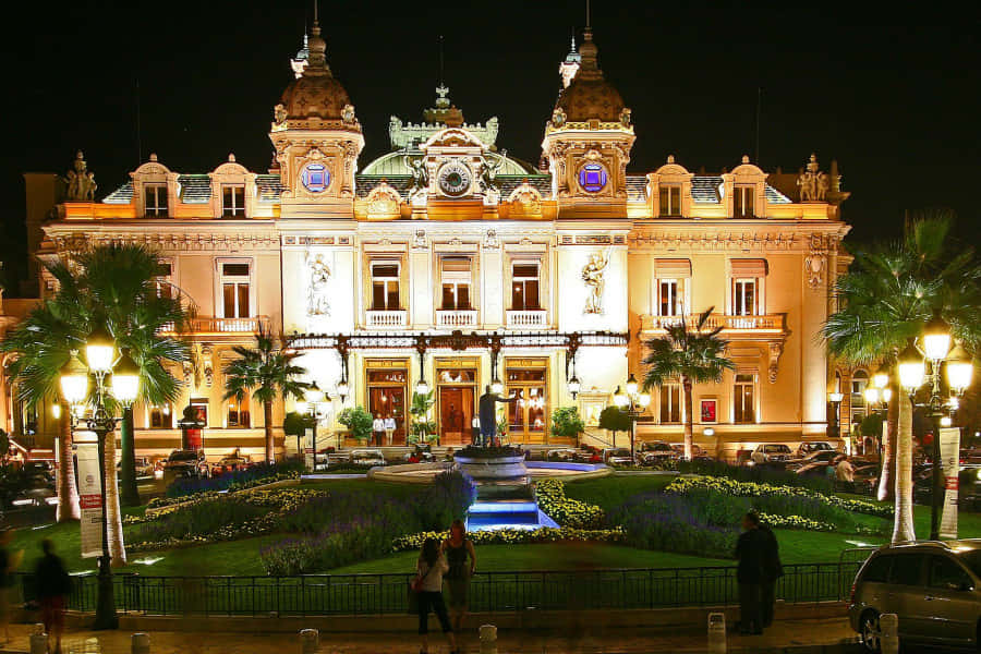 Casino De Monte Carlo At Night Wallpaper