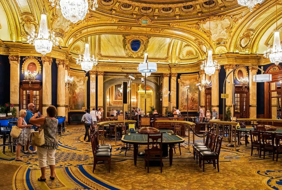 Casino De Monte Carlo Chandeliers Wallpaper