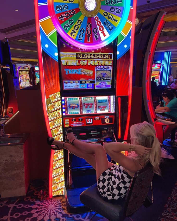 Woman Playing Casino Arcade Picture