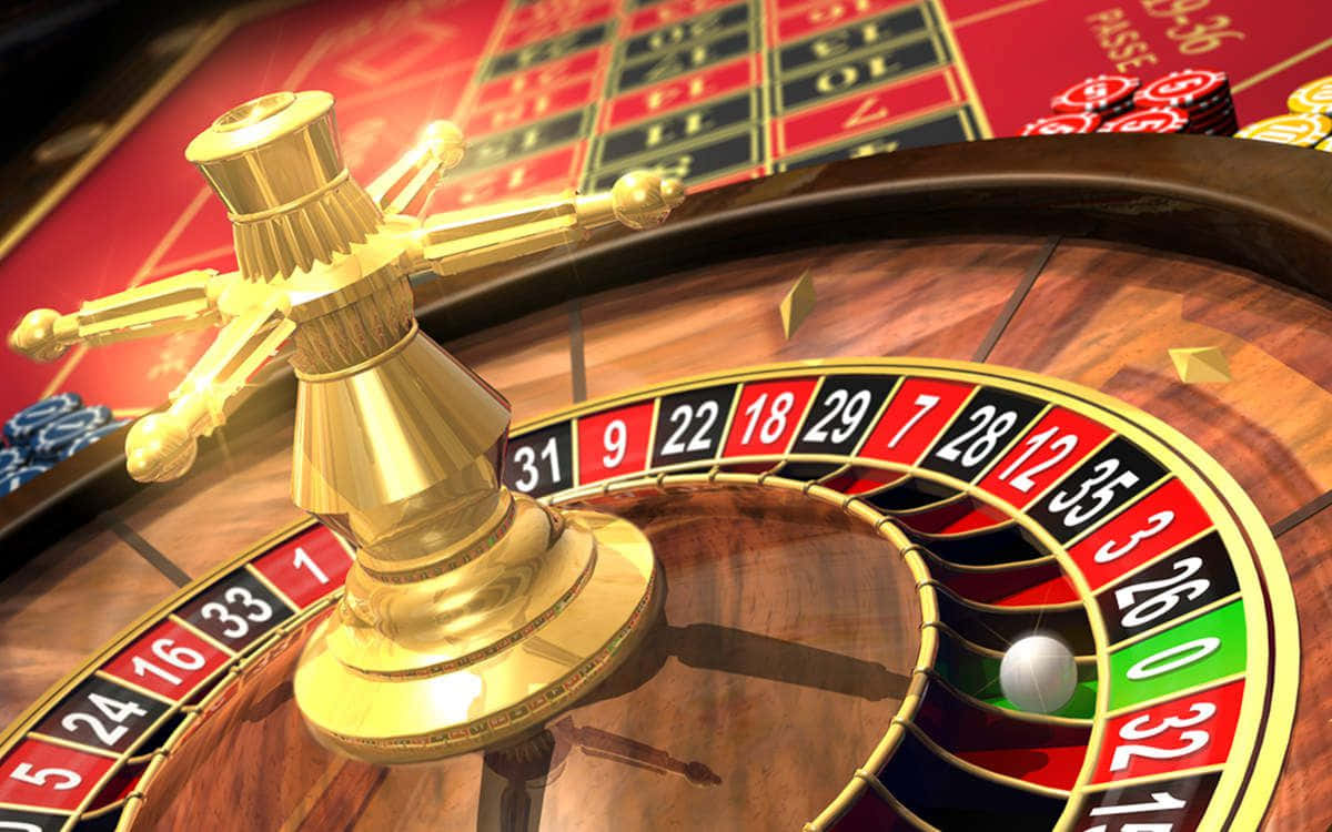 Casino Roulette Wheeland Chips Wallpaper