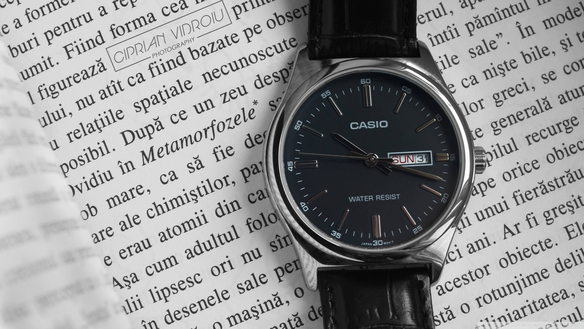 Casio Black Hand Watch Time Wallpaper