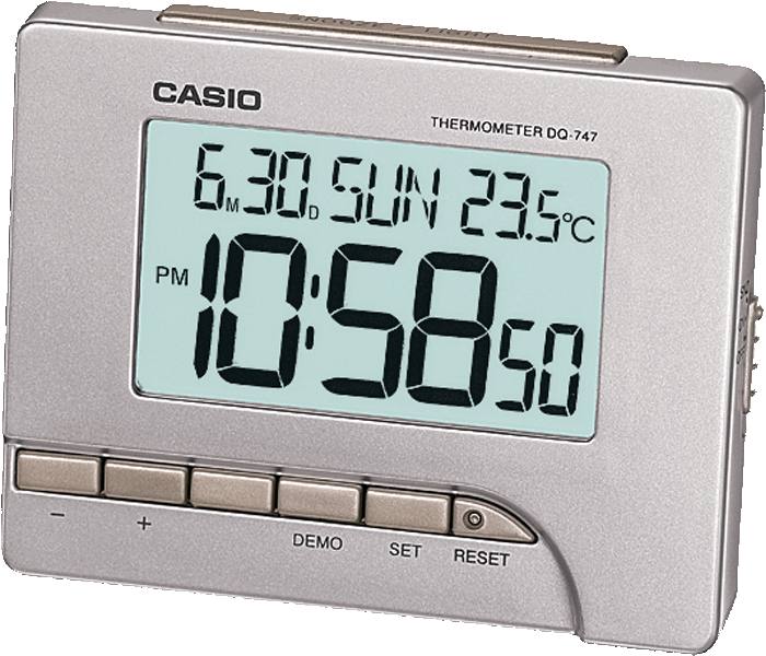 Casio Digital Thermometer Alarm Clock PNG