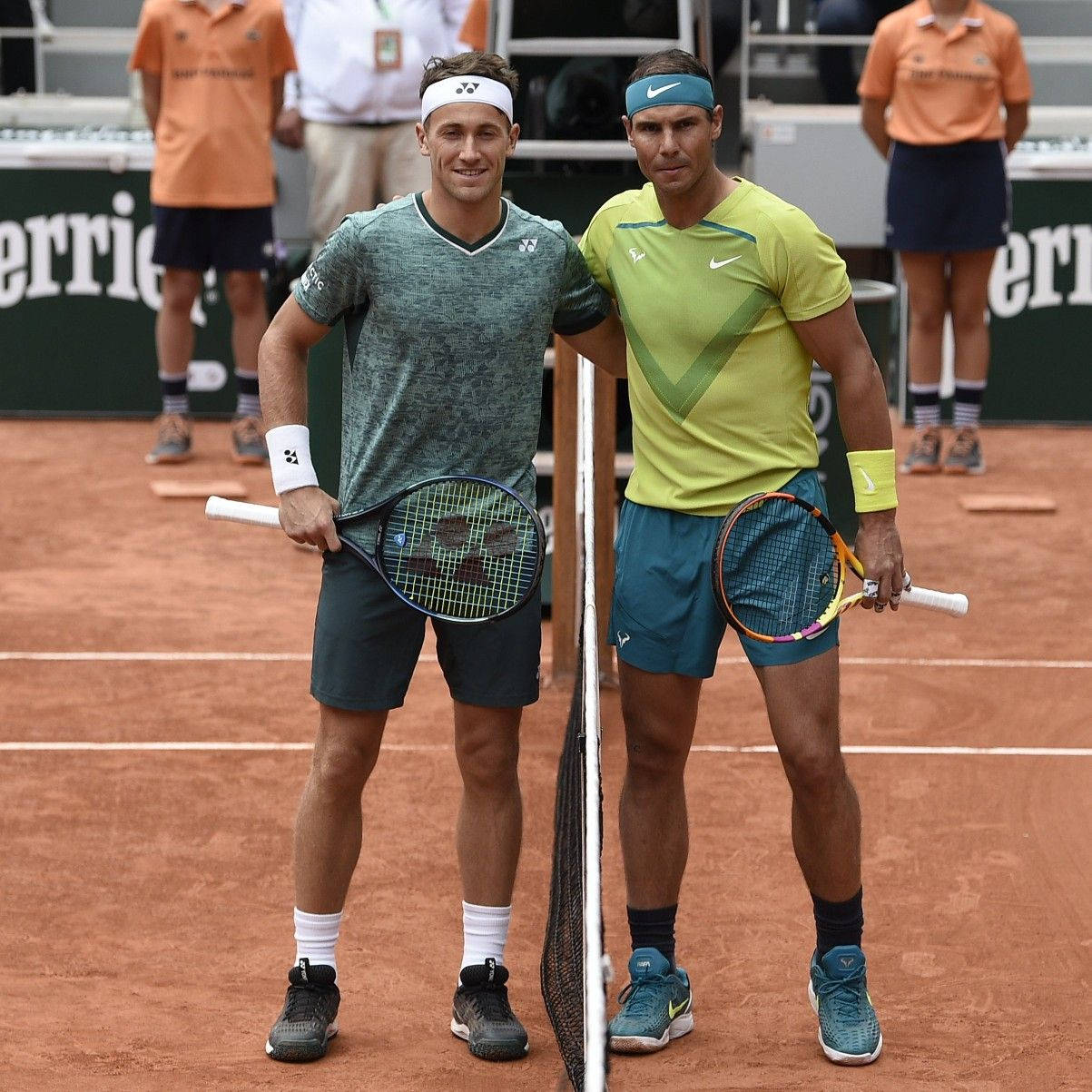 Casper Ruud og Rafael Nadal Tennis Wallpaper Wallpaper