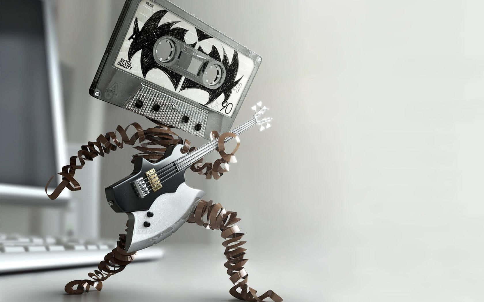 Cassette Man Rocking Out Wallpaper