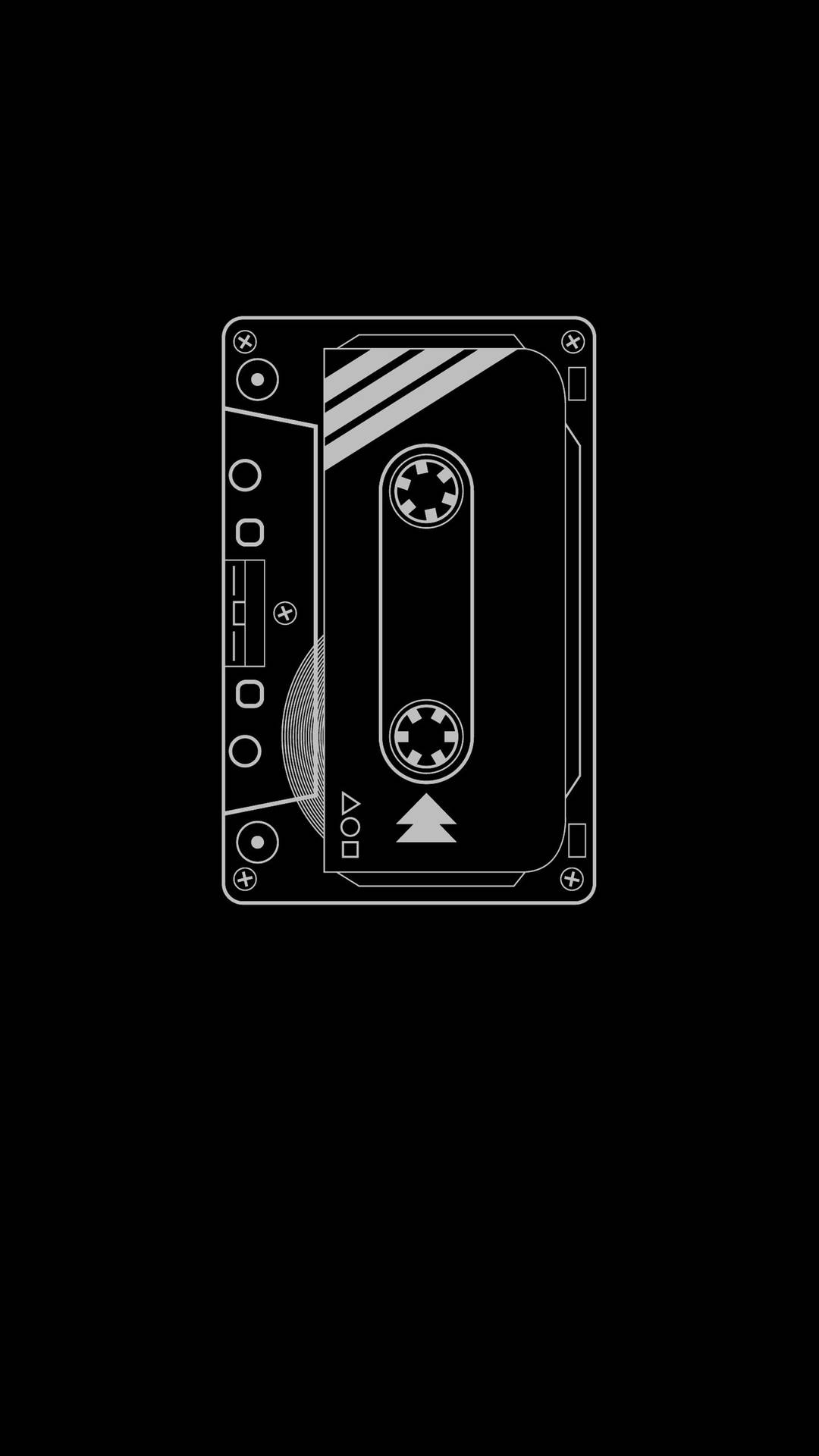 Cassette Tape Minimalist Black Phone Wallpaper