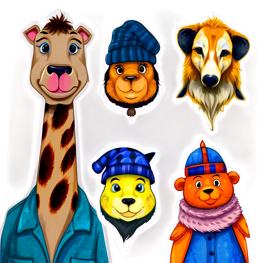 Cast With Animal Stickers Png 69 PNG