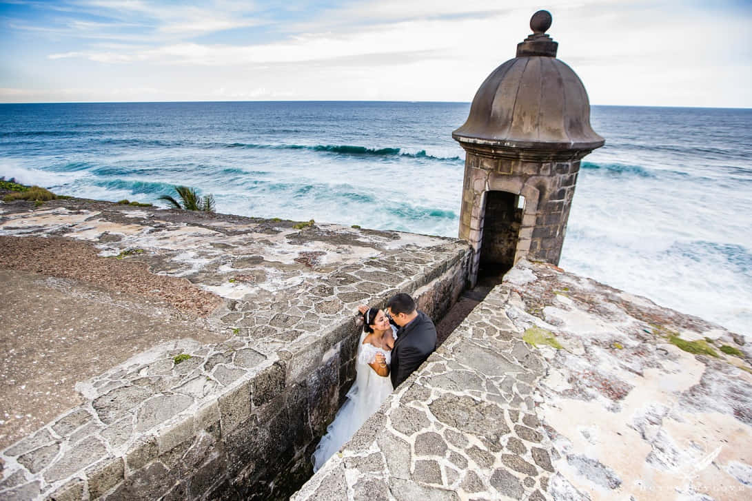 Kastillo San Felipe Del Morro Bryllup Photo Baggrund Wallpaper
