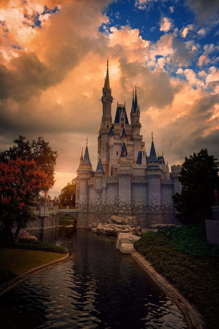 Cinderella Castle At Sunset Wallpaper