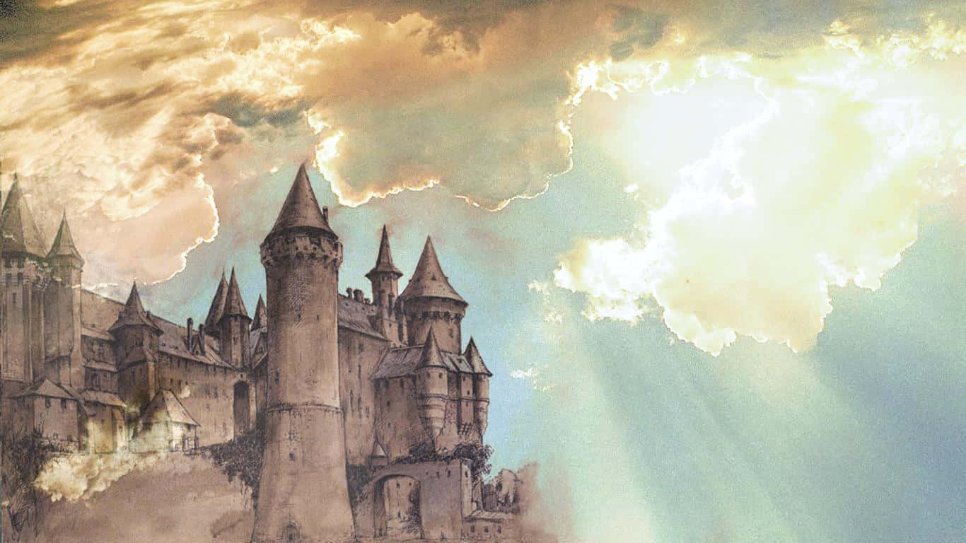 Image  Enjoy a Magical Evening in a Glistening Castle Wallpaper