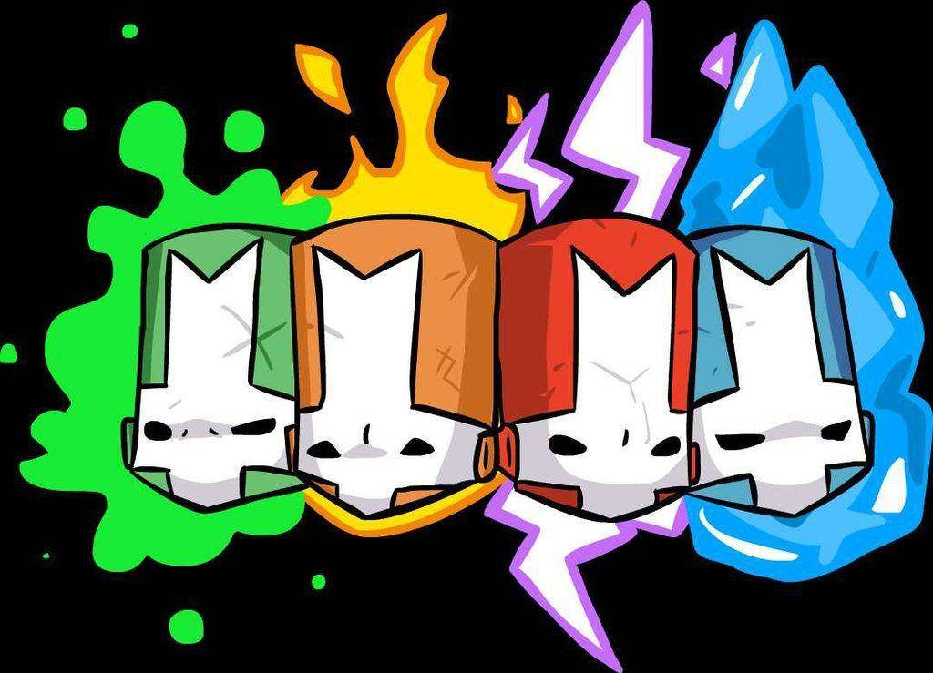 Castle Crashers Four Knights Colorful Heads Wallpaper