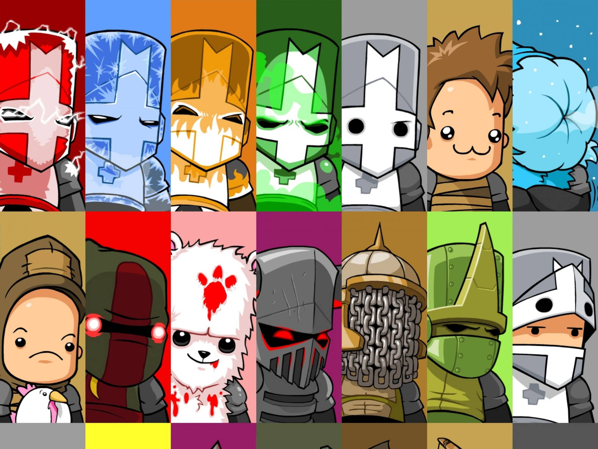 Castle Crashers Playable Characters skaber liv og farver til din skærm. Wallpaper