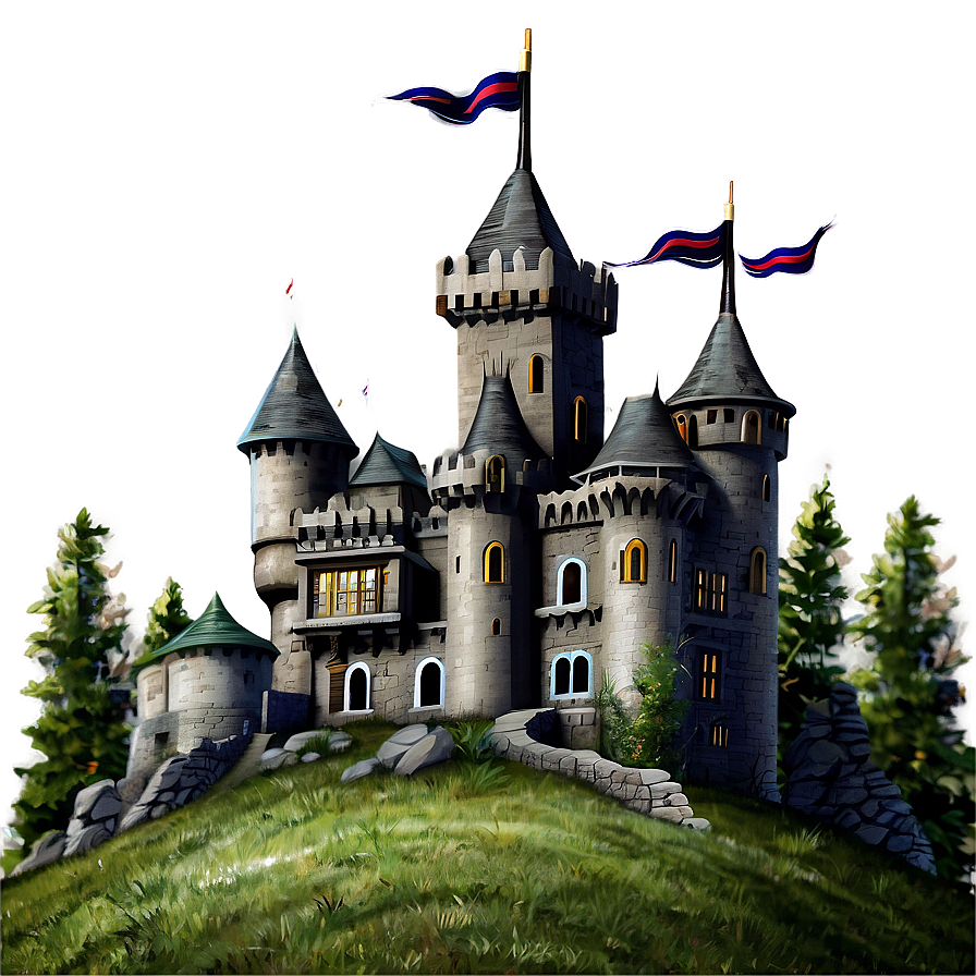 Castle In Meadow Png Ryy PNG