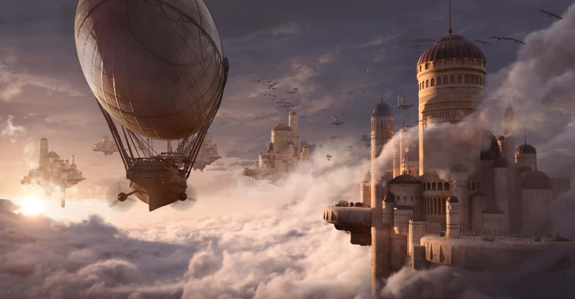 A breathtaking view of the "Castle In The Sky". Wallpaper