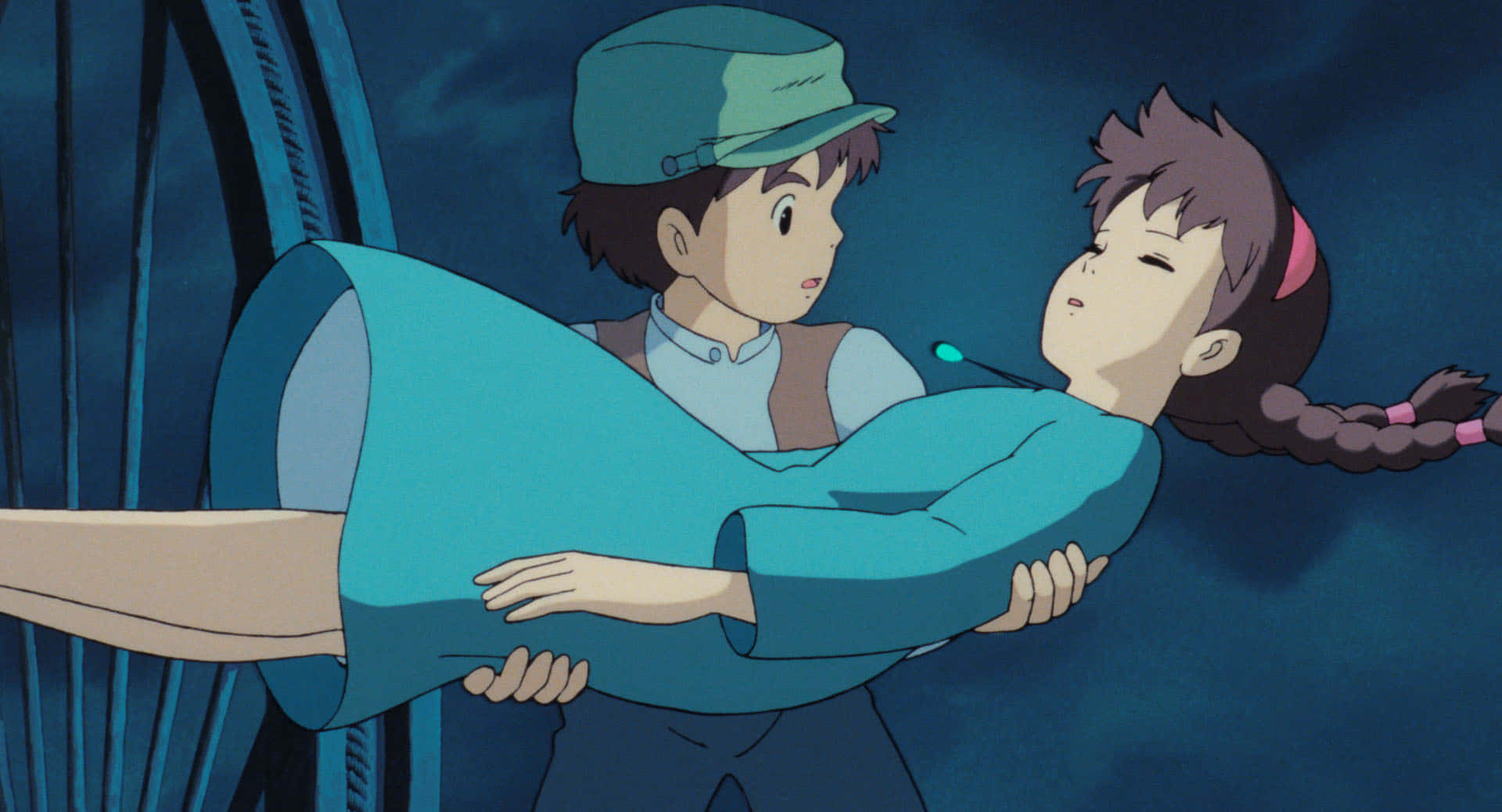Unaescena Del Amado Clásico De Hayao Miyazaki, El Castillo En El Cielo Fondo de pantalla