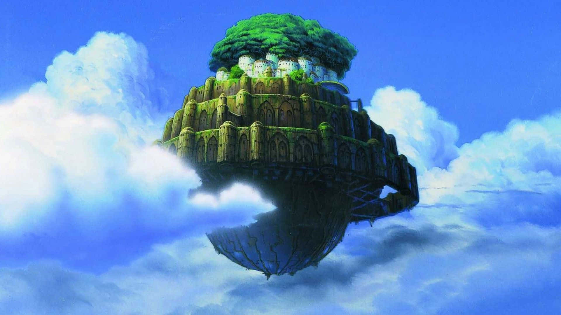 Bravly Soar Above the Clouds in Castle in the Sky Wallpaper