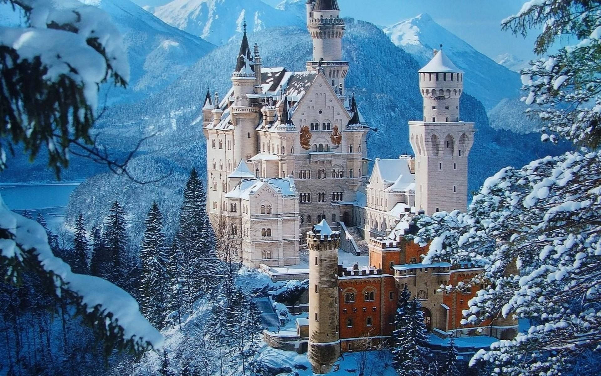 Castle Winter Landscape Wallpaper
