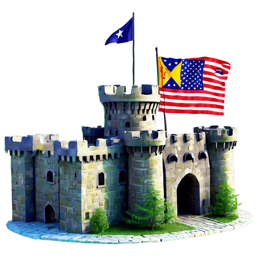 Castle With Flag Png Ccn55 PNG