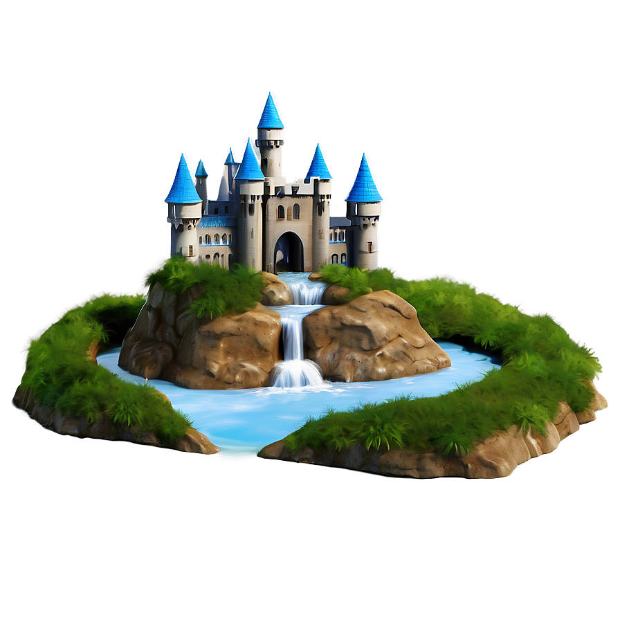 Castle With Waterfall Png 76 PNG