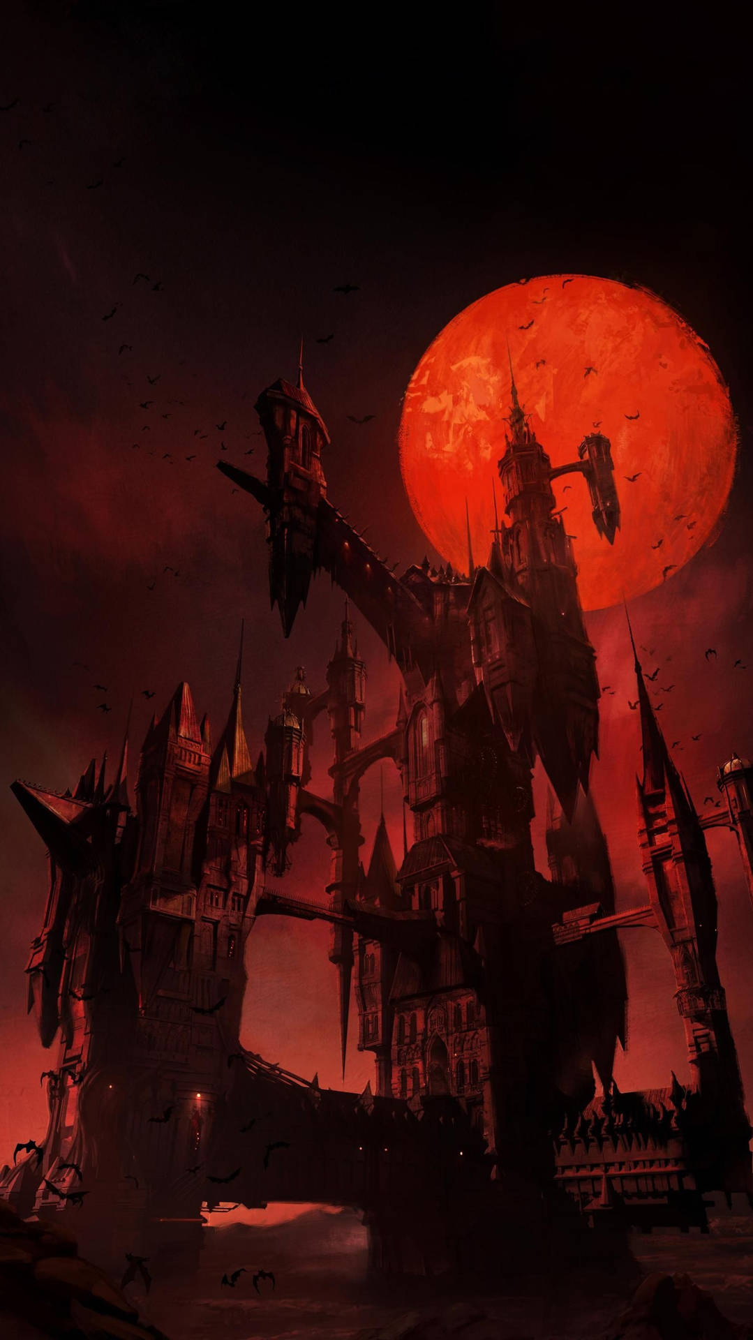 Castlevania Netflix Red Castle Background