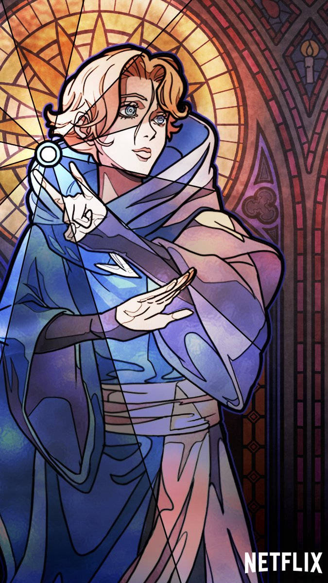 Castlevania Sypha Stained Glass Background