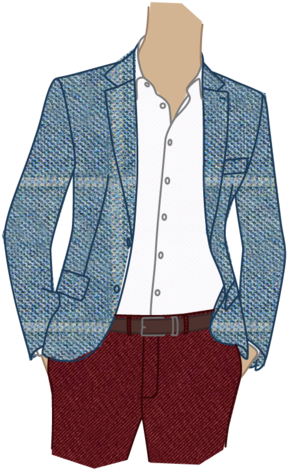 Casual Blazerand Red Shorts Outfit PNG