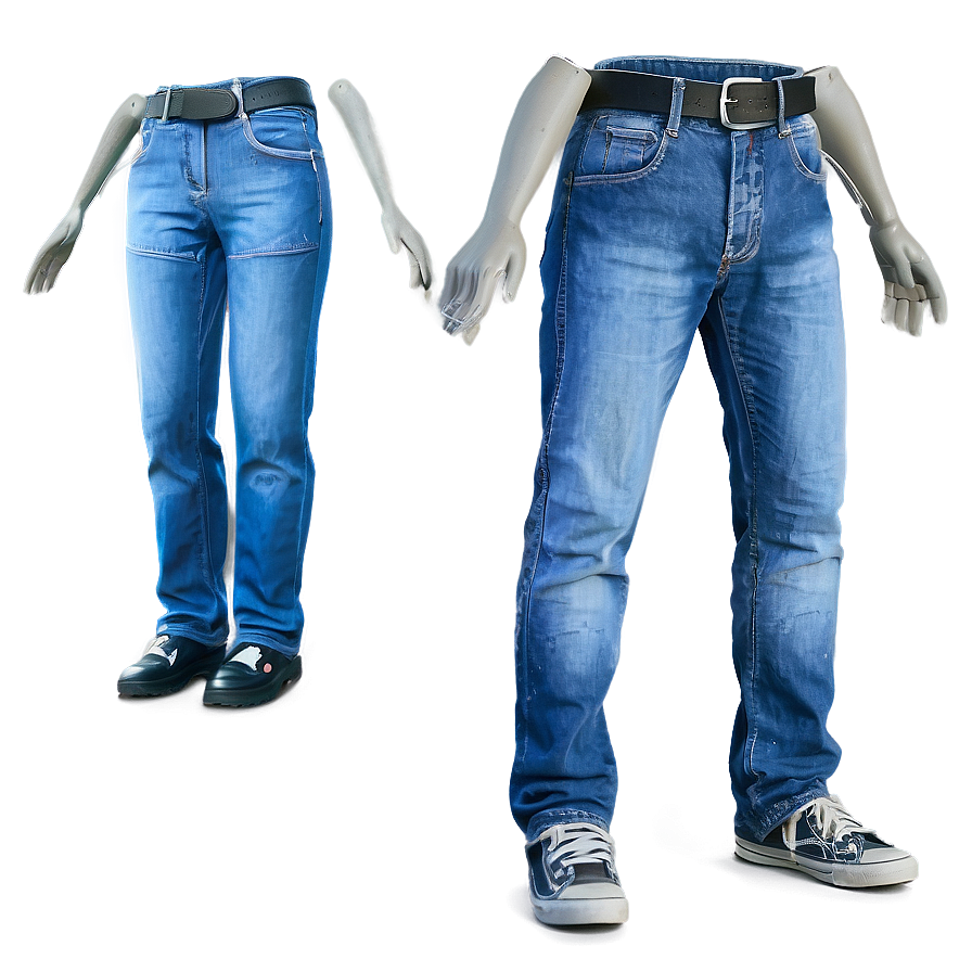 Casual Blue Denim Pants Png Cdo PNG