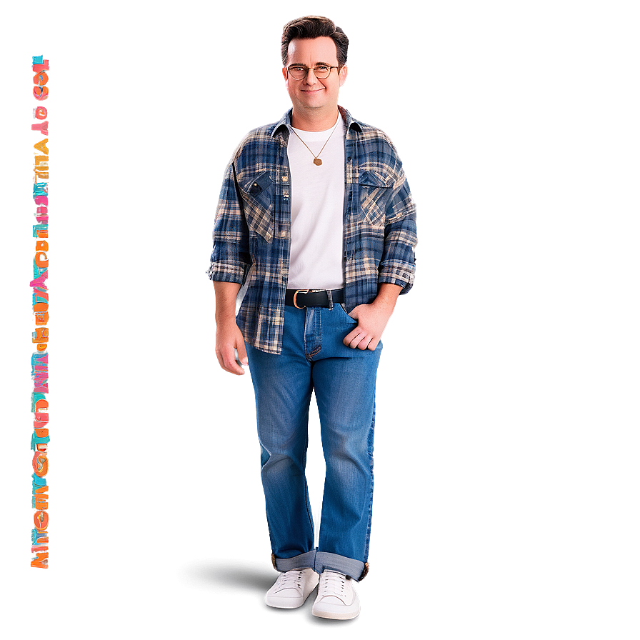 Casual Chandler Bing Outfit Png 06242024 PNG