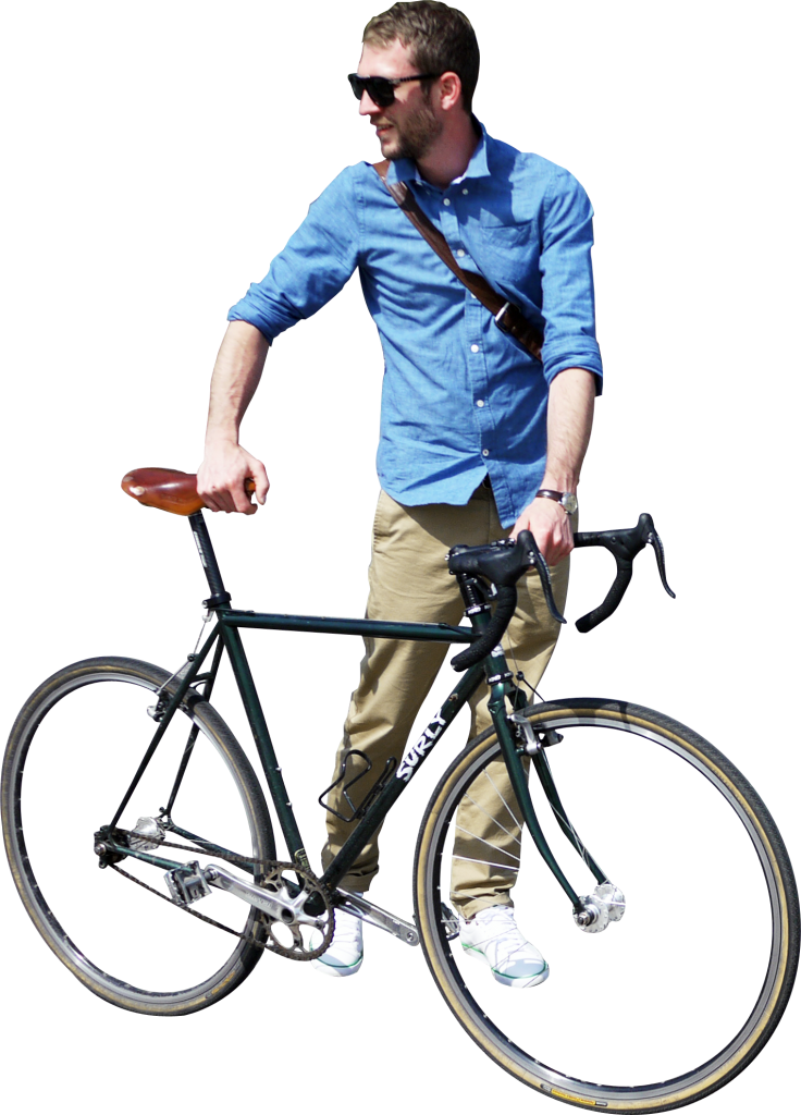 Casual Cyclistwith Road Bike PNG