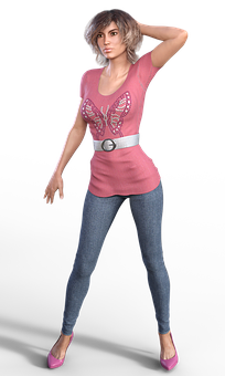 Casual Fashion3 D Model Pose PNG