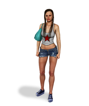 Casual Fashion3 D Model Woman PNG