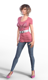 Casual Fashion3 D Rendered Woman PNG