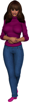 Casual Fashion3 D Rendered Woman PNG