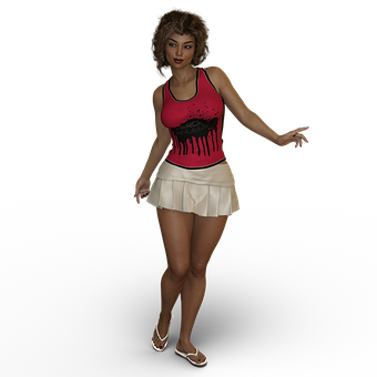 Casual Female3 D Model Pose PNG