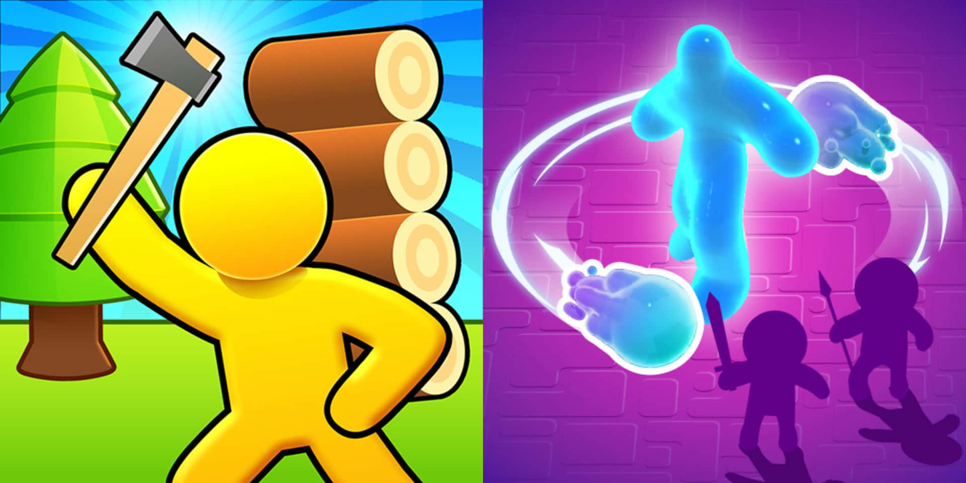 Colorful Casual Games Collage Wallpaper