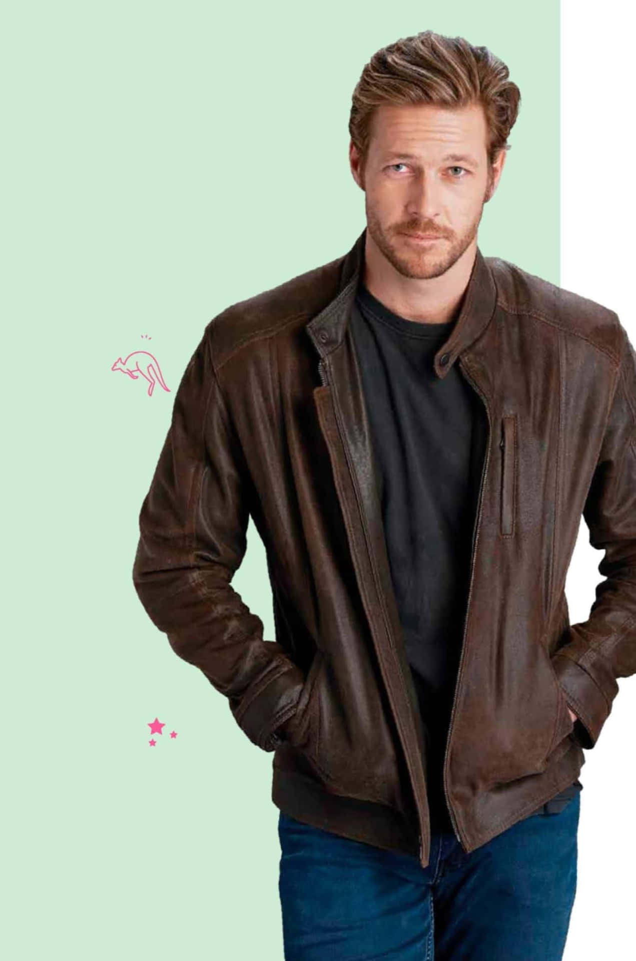 Casual Leather Jacket Man Wallpaper