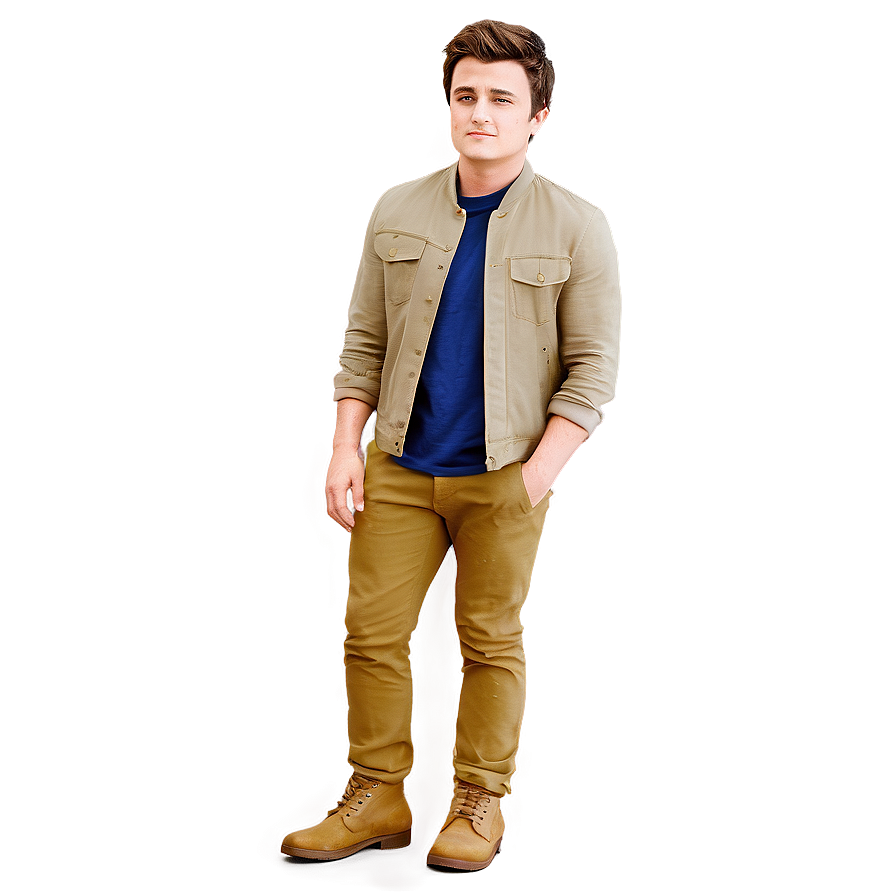 Casual Look Josh Hutcherson Png 06202024 PNG